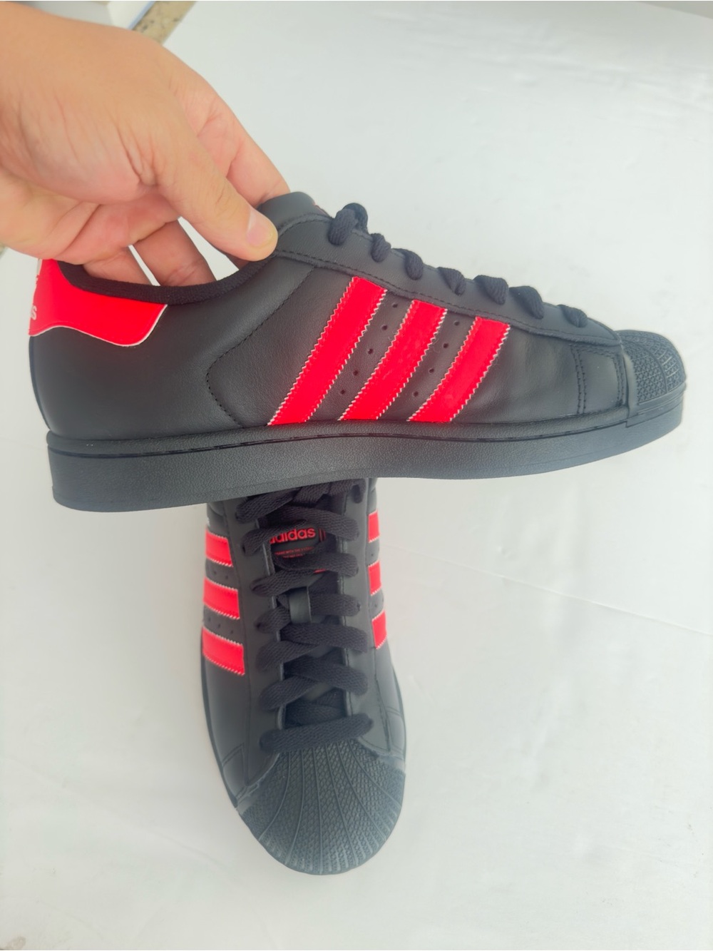 adidas Black Sneakers with Red Stripes
